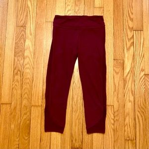 Athleta Girl Ready Set Racer Capri Leggings Plum Size 14 XL